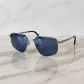 Classic Sunglasses, solid blue lenses, Cartier eyewear