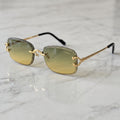 Diamond cut Big C Wires, yellow to green gradient lenses, Cartier eyewear