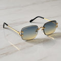 Diamond cut Big C Wires, blue to yellow gradient lenses, Cartier eyewear