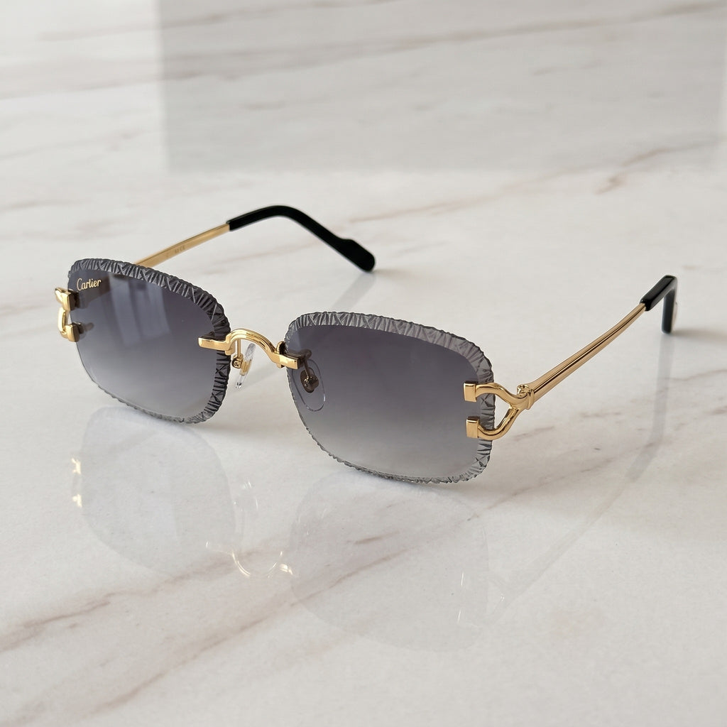 Diamond cut Big C Wires, grey gradient lenses, Cartier eyewear