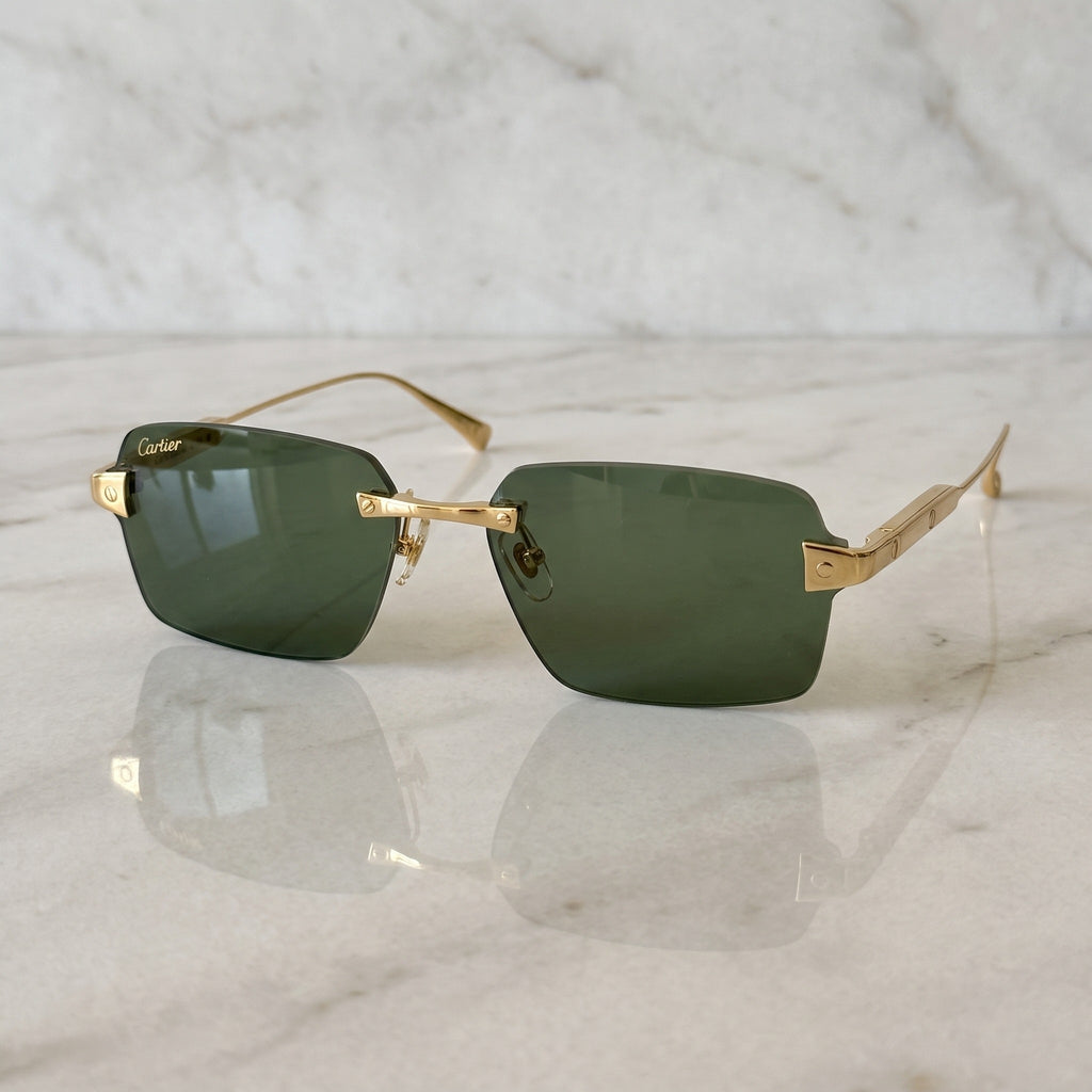 Big C Wires, solid green lenses, Cartier eyewear