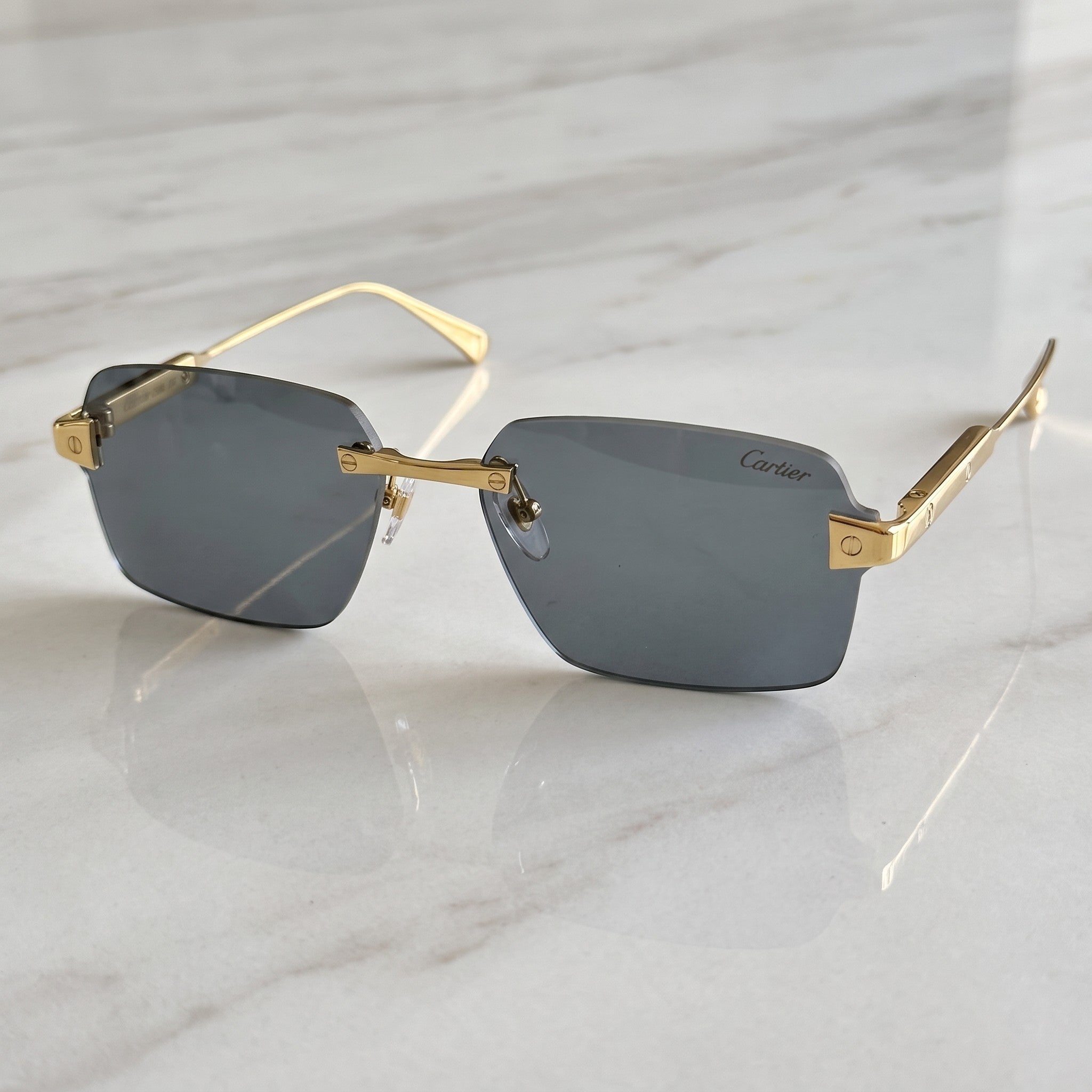 Big C Wires, solid grey lenses, Cartier eyewear