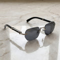 Rimless buffs Sunglasses Detroit style, solid grey lenses, Cartier eyewear