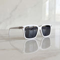 Acetate sunglasses, solid black lenses, Cartier eyewear