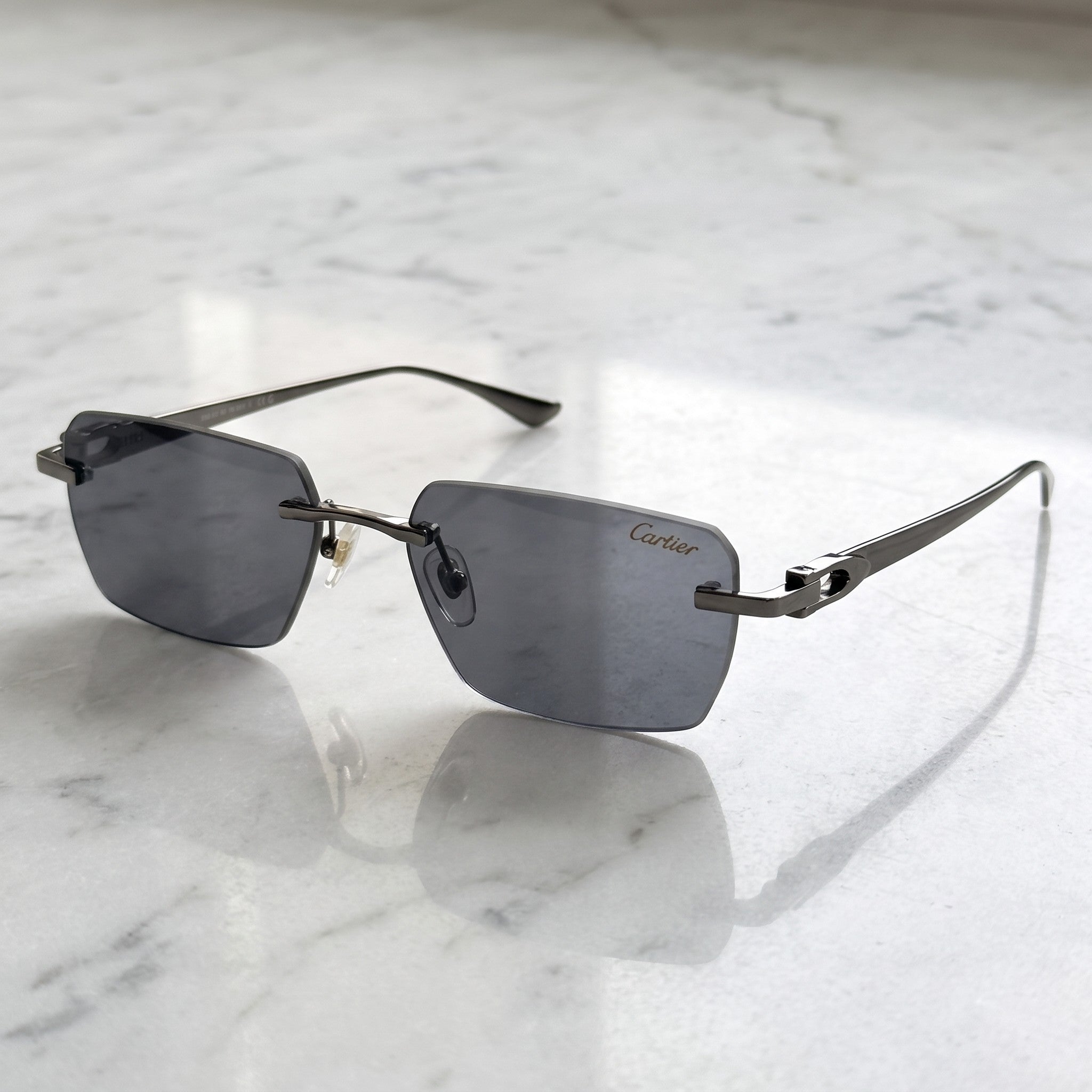Big C Wires, solid grey lenses, Cartier eyewear