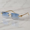 Panther Glasses, blue gradient lenses, Cartier eyewear