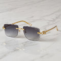 Panther Glasses, purple to grey gradient lenses, Cartier eyewear