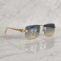 Panther Glasses, blue to yellow gradient lenses, Cartier eyewear