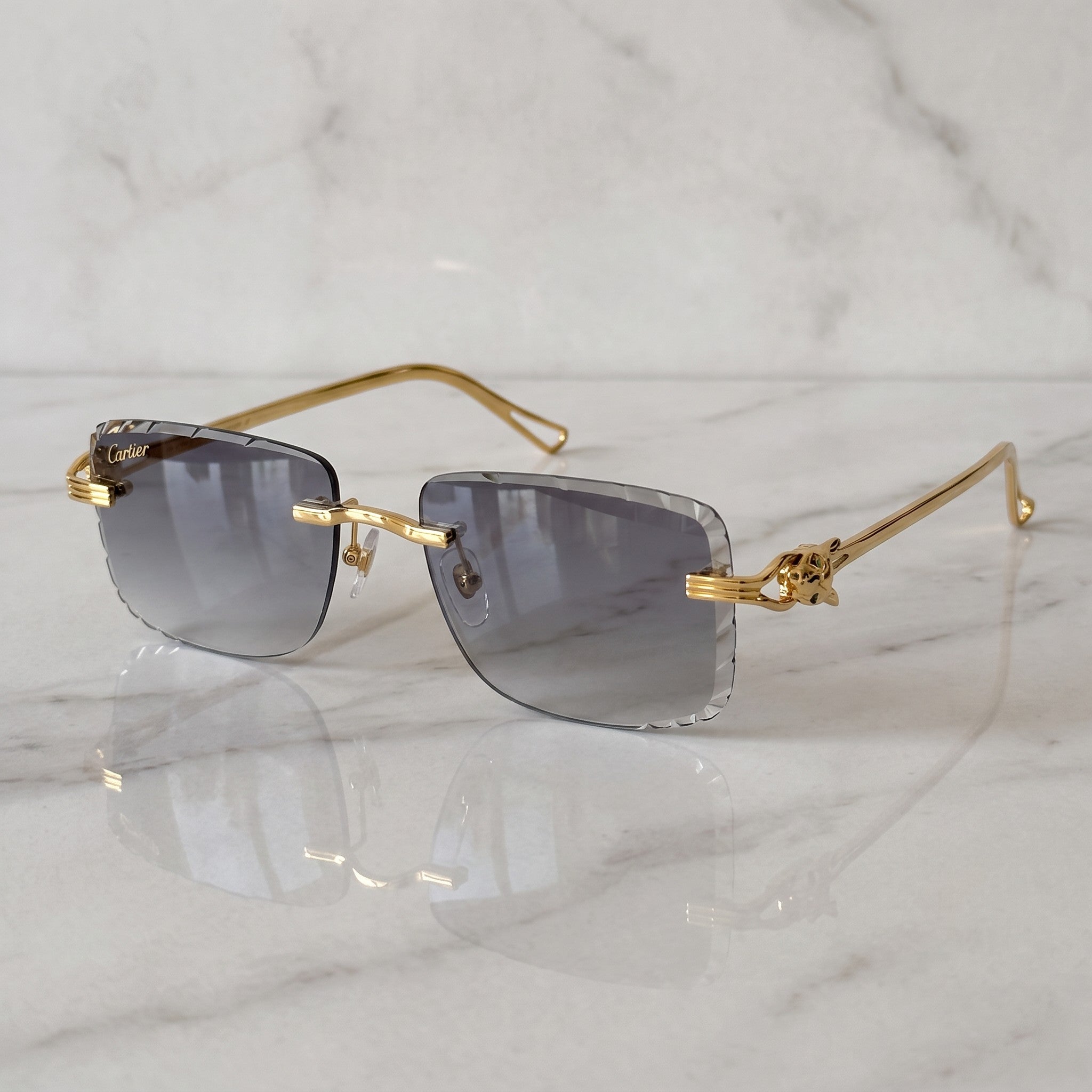 Panther Glasses, grey gradient lenses, Cartier eyewear