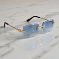 Diamond cut Big C Wires, blue gradient lenses, Cartier eyewear