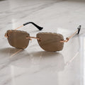 Diamond cut Big C Wires, brown lenses, Cartier eyewear