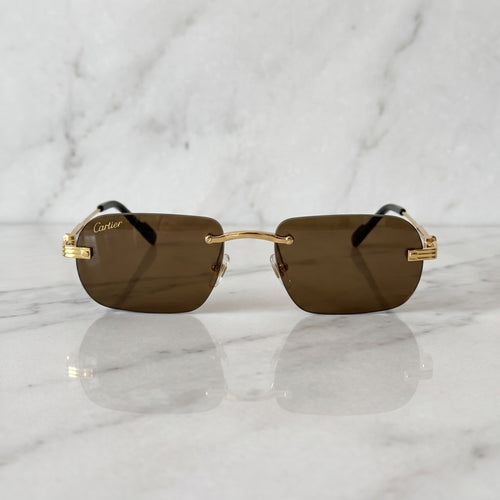 Big C Wires, solid brown lenses, Cartier eyewear