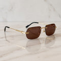 Big C Wires, solid brown lenses, Cartier eyewear