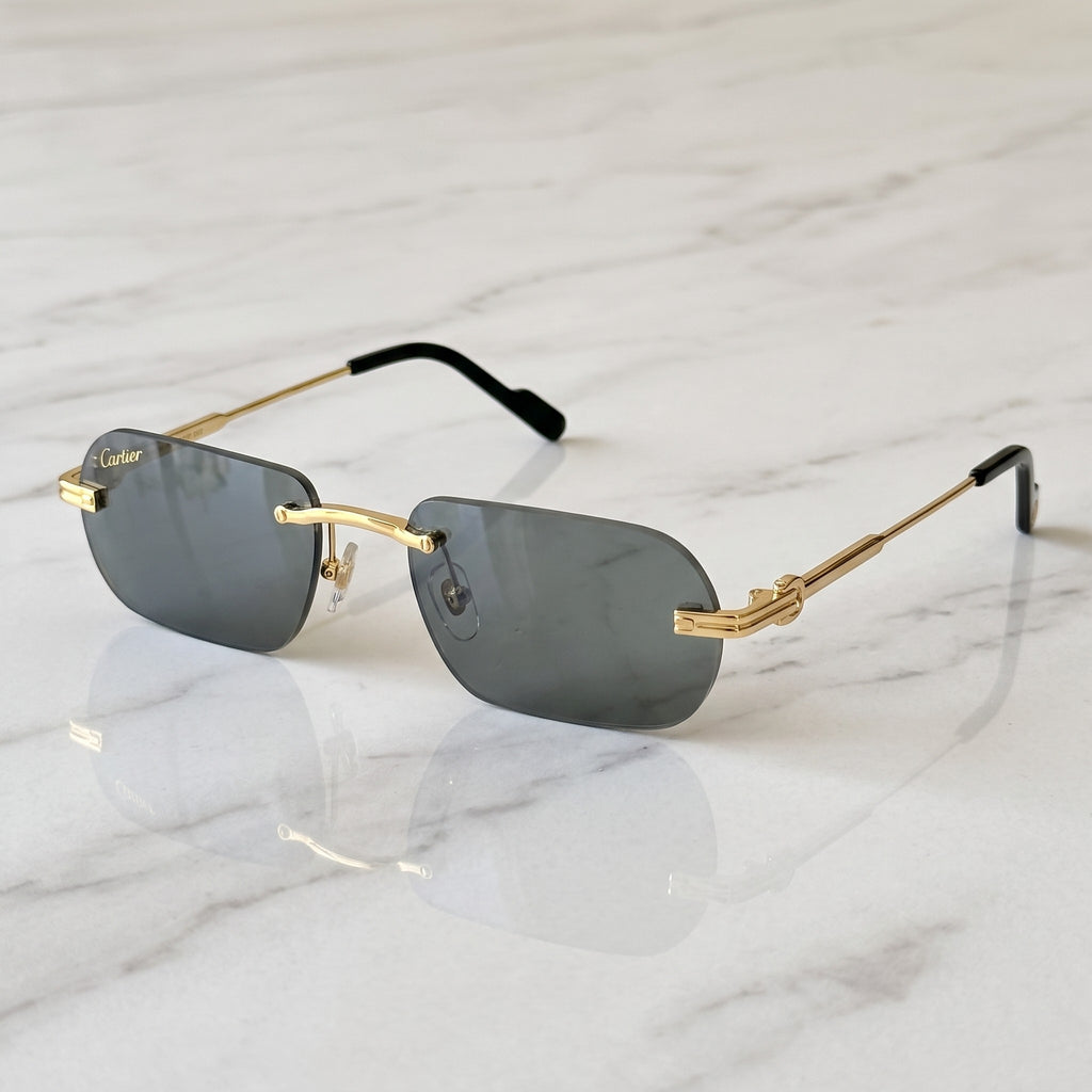 Big C Wires, solid grey green lenses, Cartier eyewear