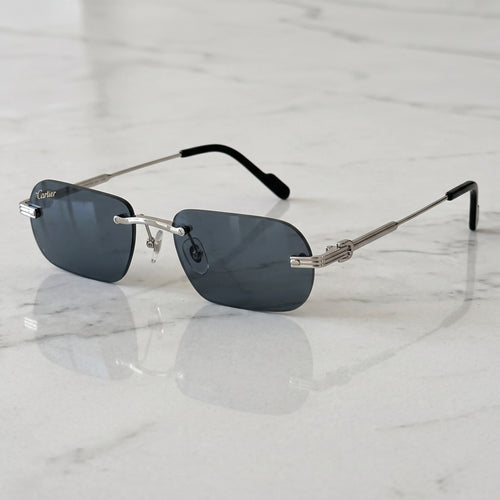 Big C Wires, solid blue lenses, Cartier eyewear