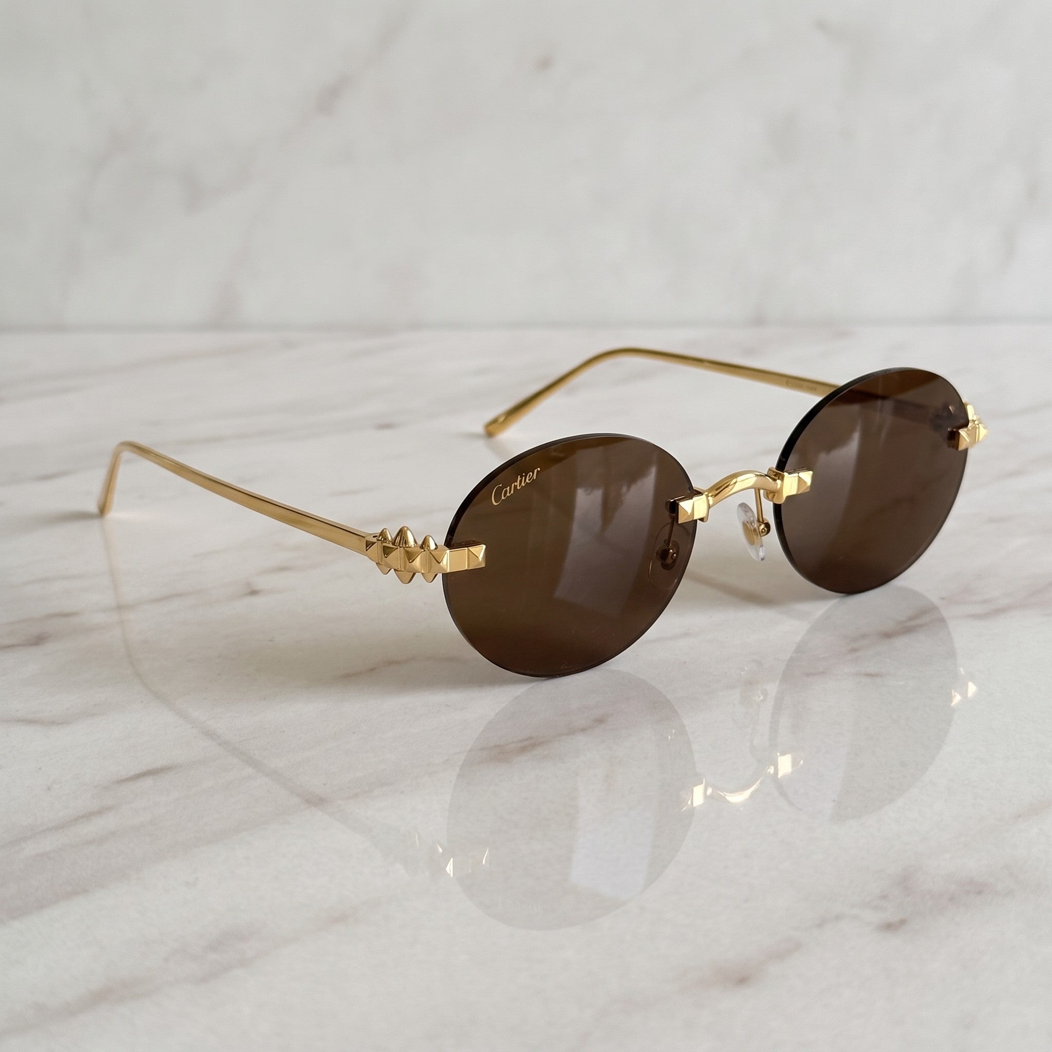 Panther Glasses, solid brown lenses, Cartier eyewear