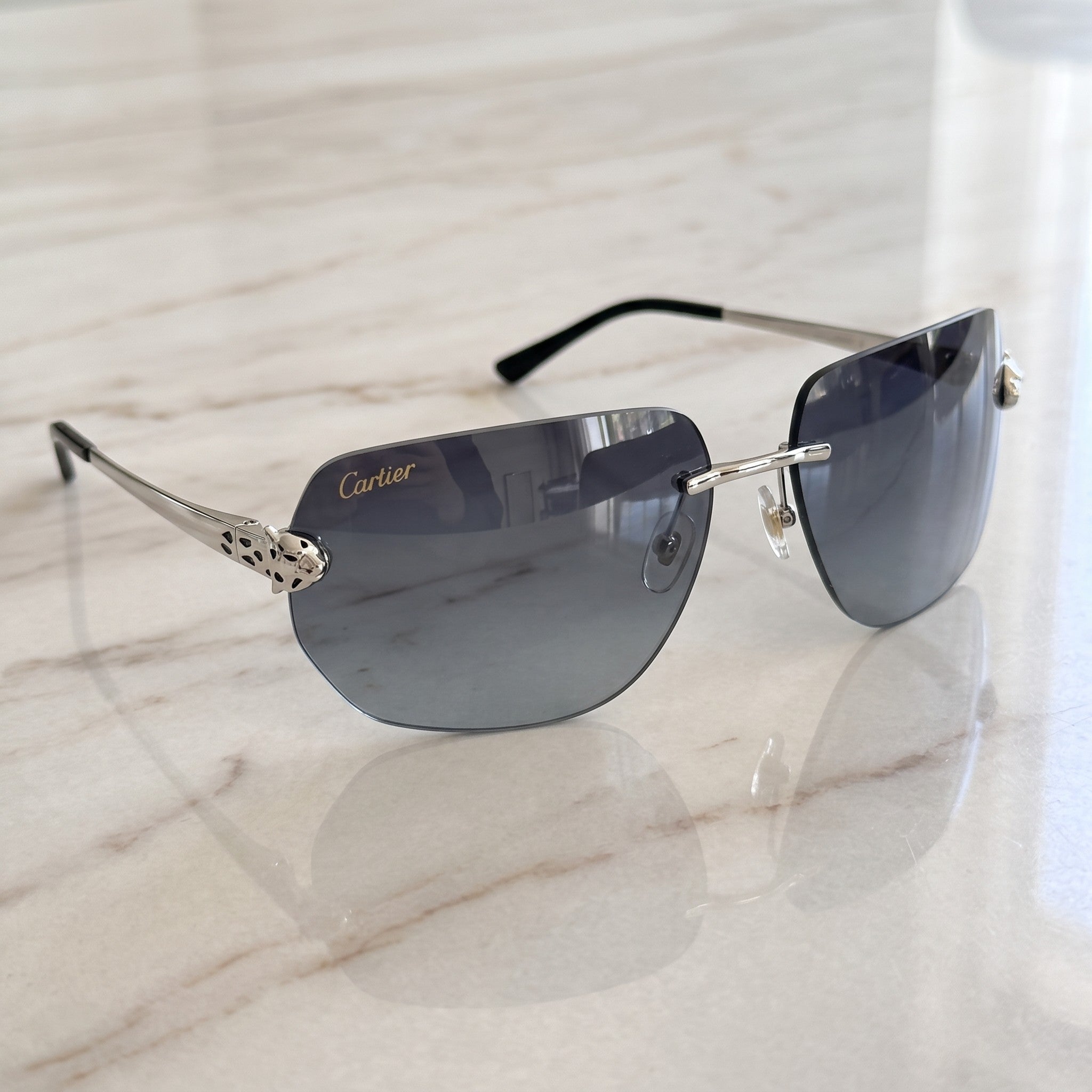 Panther Glasses, grey gradient lenses, Cartier eyewear