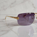 Panther Glasses, purple gradient lenses, Cartier eyewear