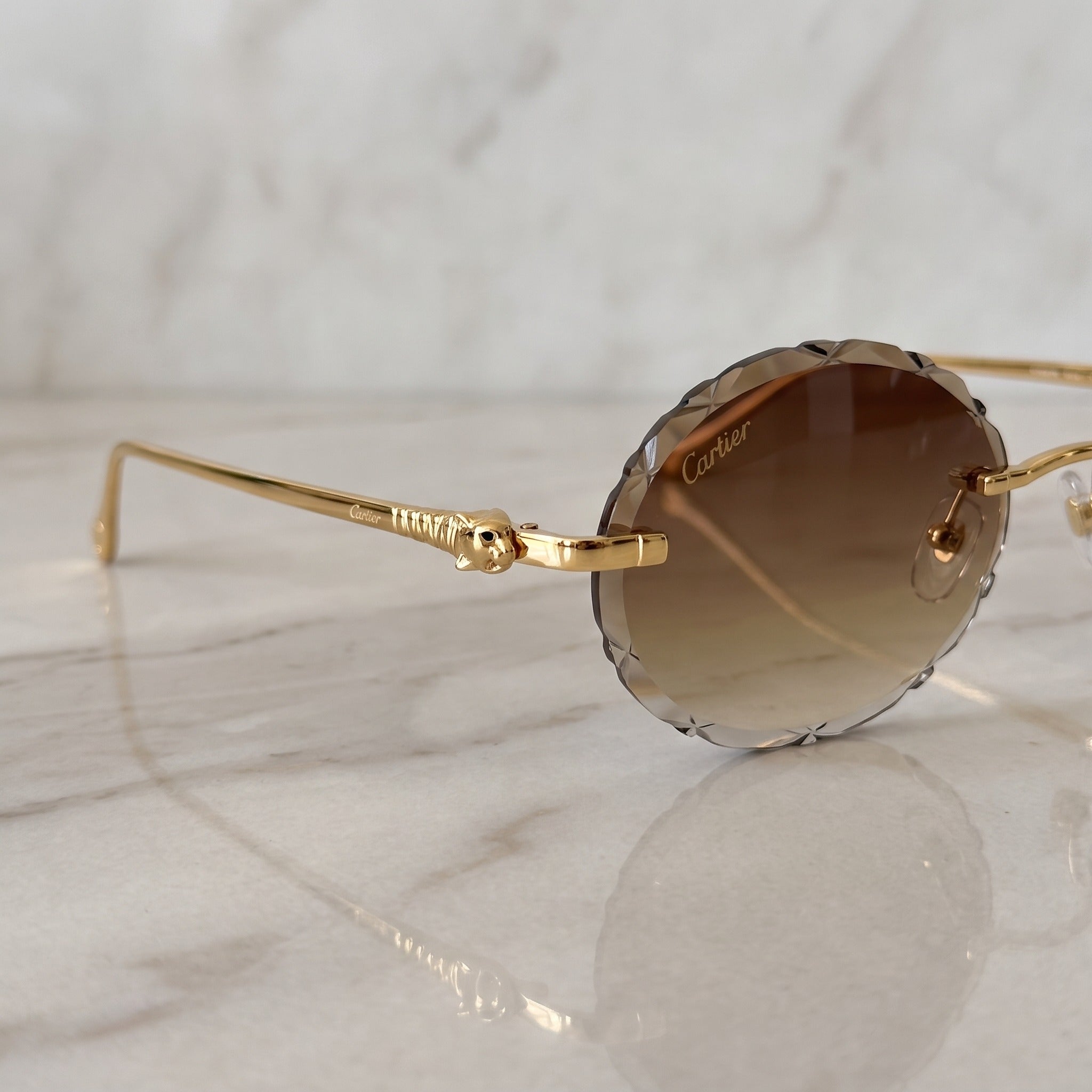 Panther Glasses, brown gradient lenses, Cartier eyewear