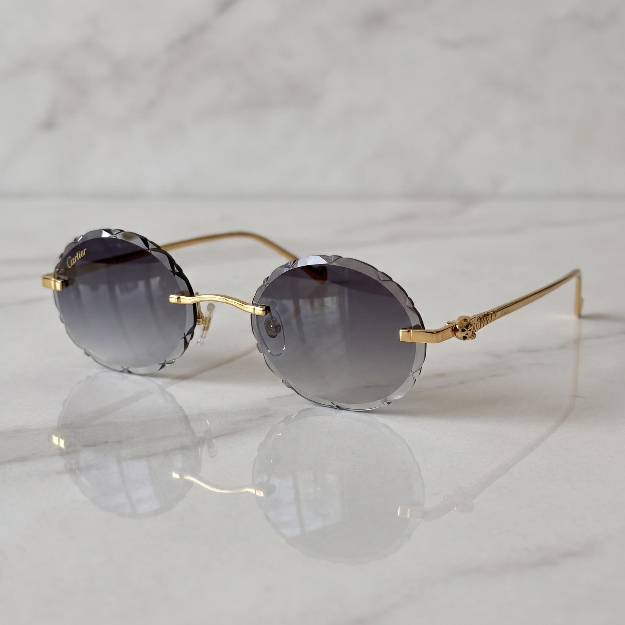 Panther Glasses, grey gradient lenses, Cartier eyewear