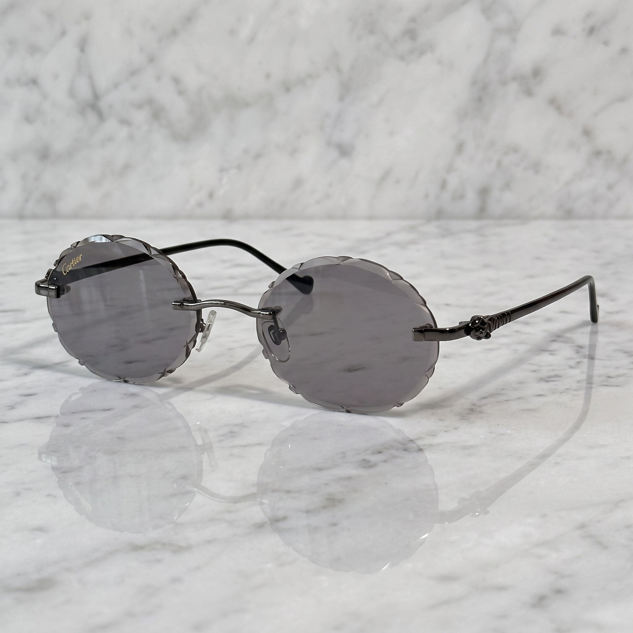 Panther Glasses, solid grey lenses, Cartier eyewear