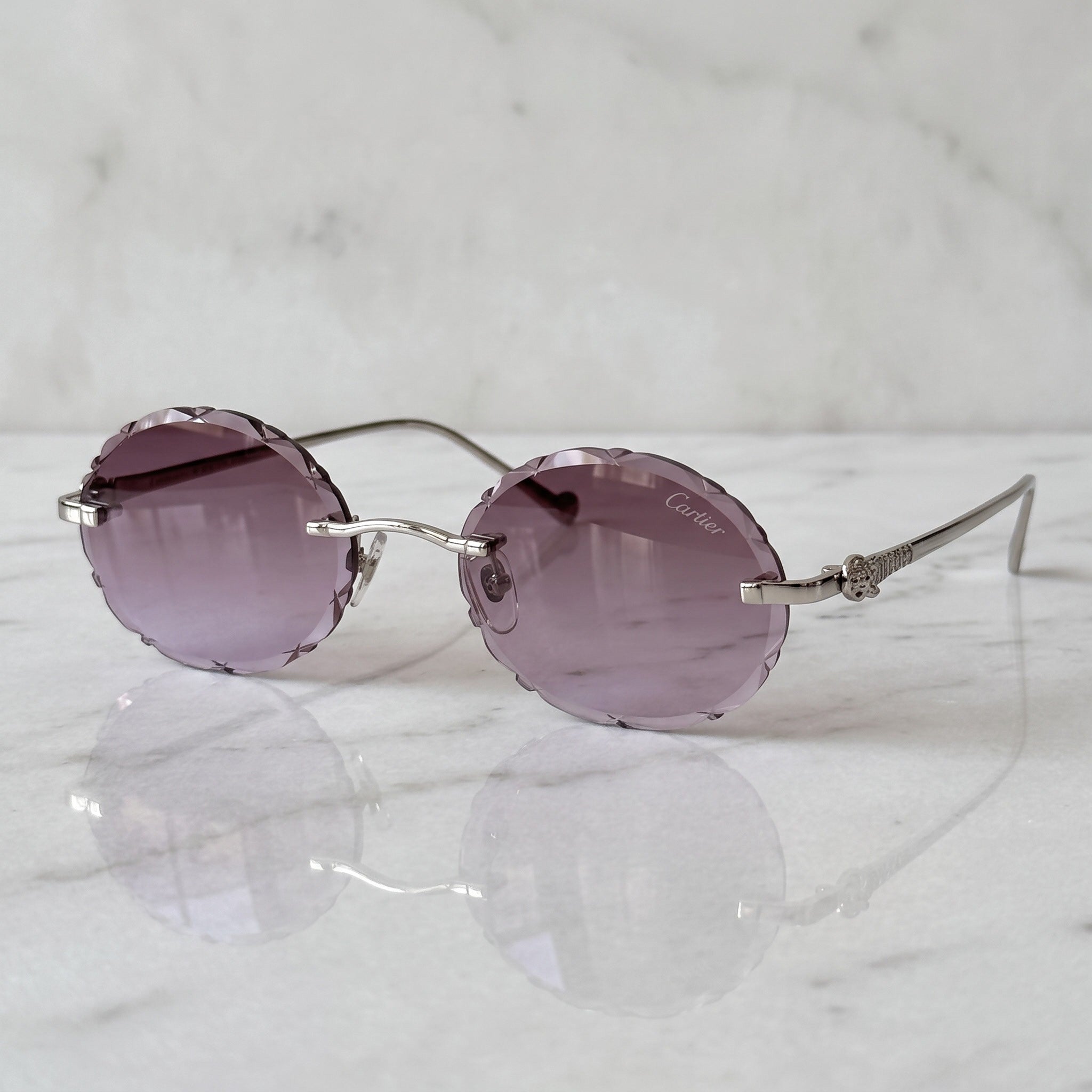 Panther Glasses, pink gradient lenses, Cartier eyewear