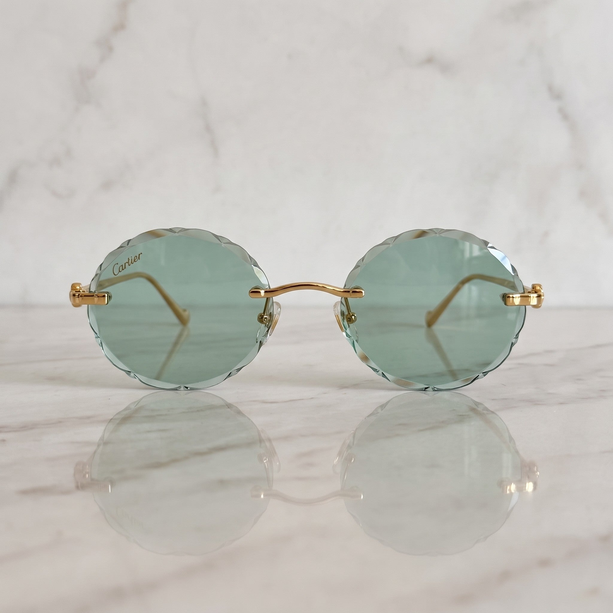 Panther Glasses, solid green lenses, Cartier eyewear