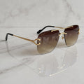 Double Bridge Sunglasses, brown gradient lenses, Cartier eyewear
