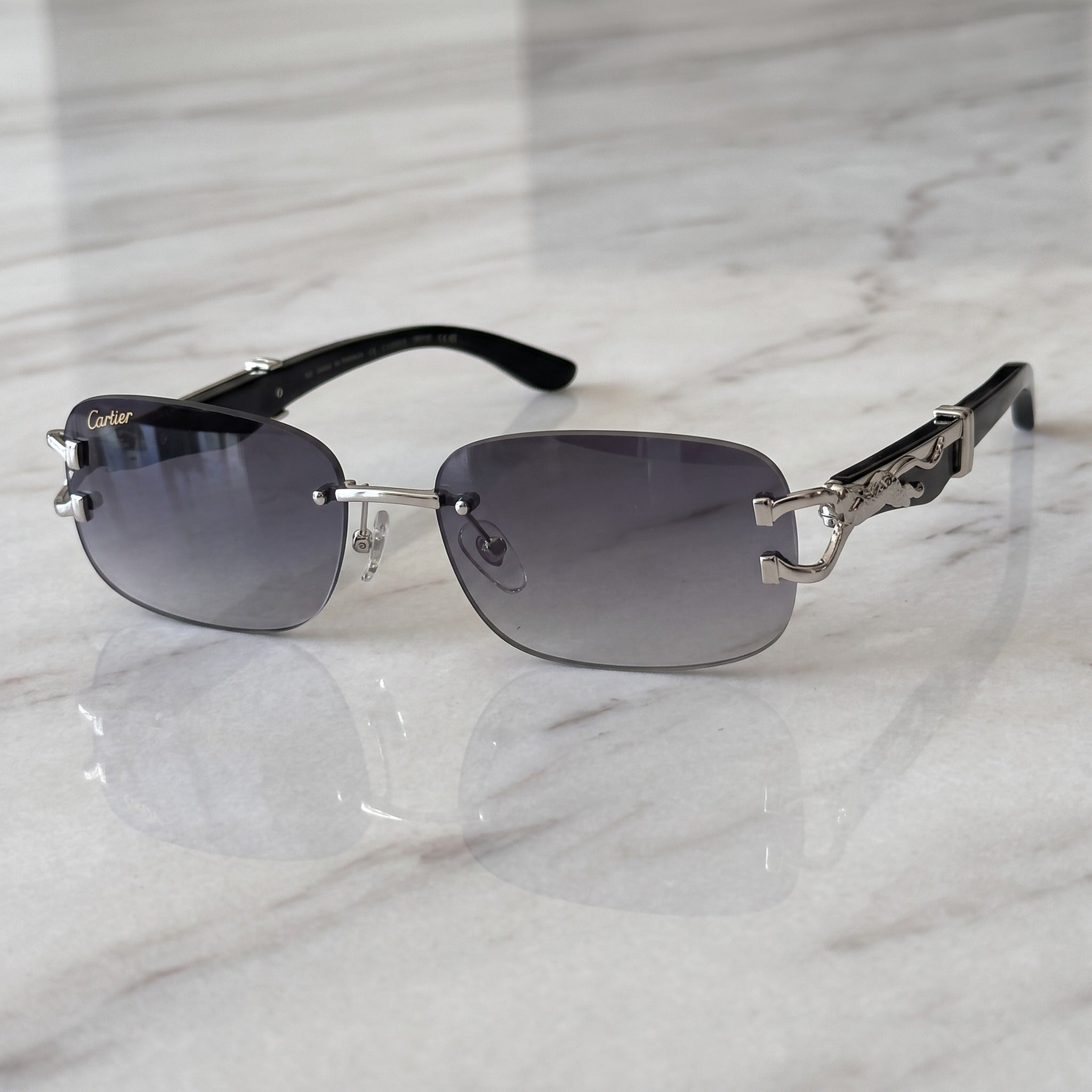 Panther Glasses, grey gradient lenses, Cartier eyewear