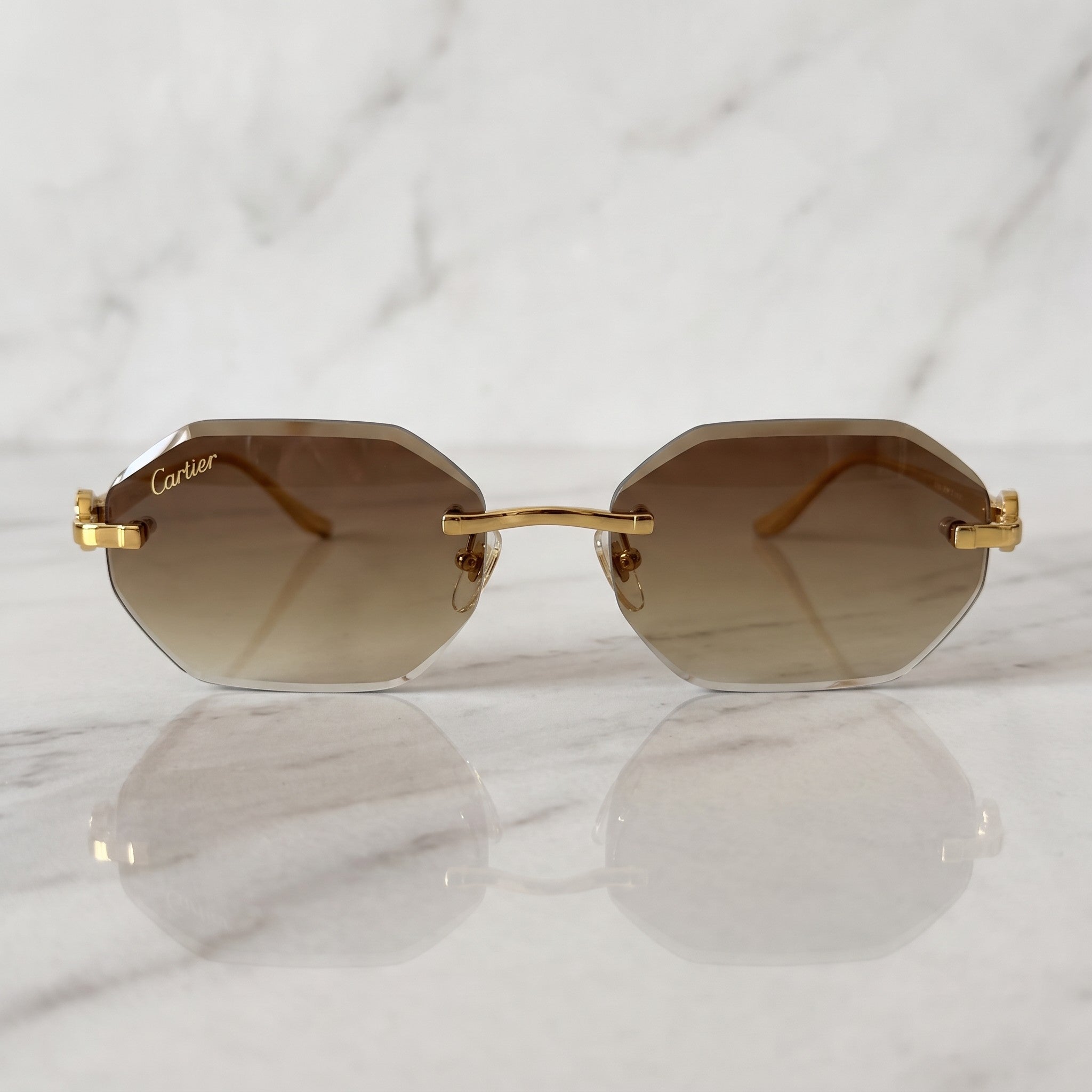 Panther Glasses, brown gradient lenses, Cartier eyewear